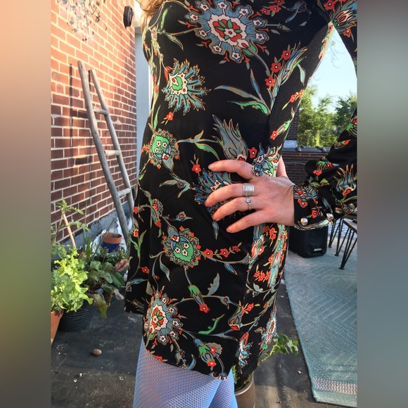 Super 60’s Mod Puff Sleeve Slinky Paisley Print Hendrix meets MINI Super Button - Picture 6 of 16